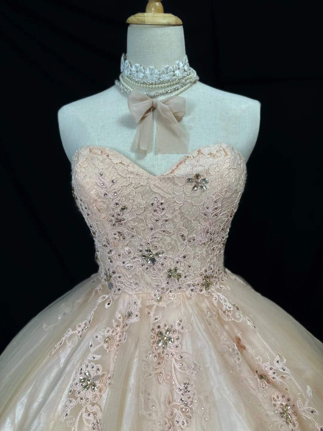 Cute Peach Powder Lace Beaded Mini Birthday Dress Strapless A Line Homecoming Dress