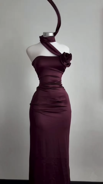Vintage Burgundy Sheath Party Evening Dress,Long Prom Dress