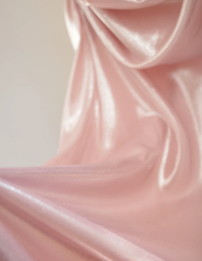Fairy Pink Off The Shoulder Satin Pleated Slit Mermaid Party Dress Long Wedding Guest Dress