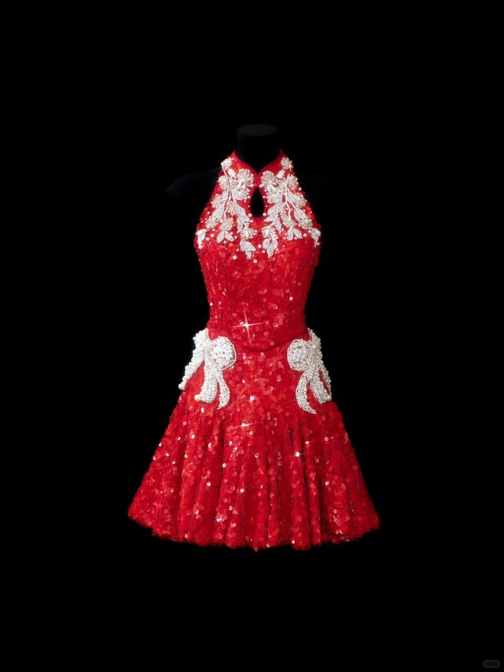 Pretty Red Sequin Beaded A Line Short Graduation Homecoming Dress 18th Birthday Outfits