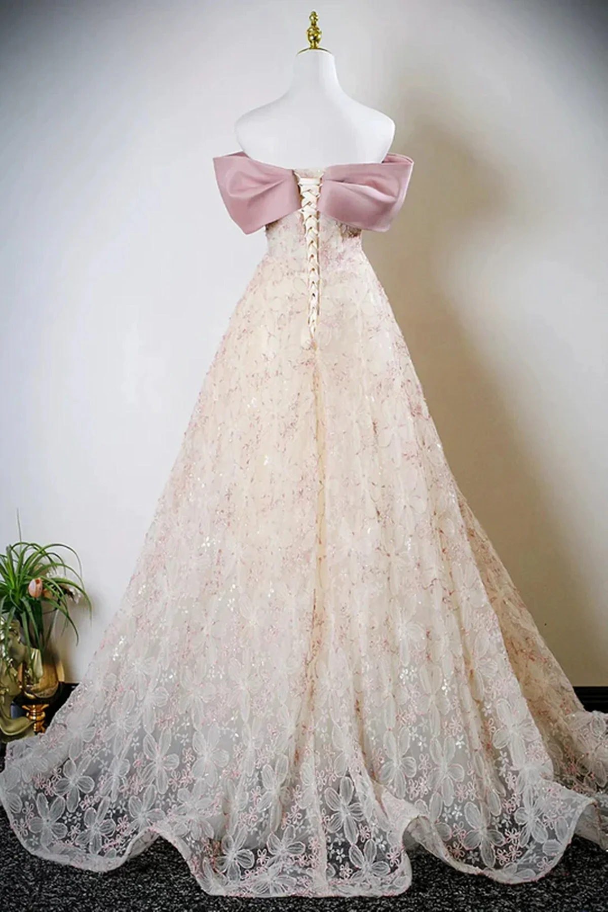 Floral Lace Sweetheart Prom Dress Party Dress, A-line Fairytale Flowers Prom Dress