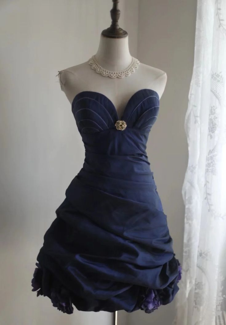 Vintage Sweetheart Royal Blue Taffeta Mini Formal 8th Grade Homecoming Dress Short Birthday Outfits