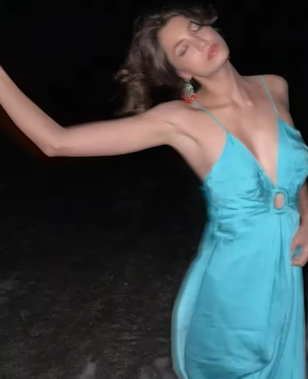 V Neck Blue Spaghetti Straps Party Prom Dress Sexy Evening Gown