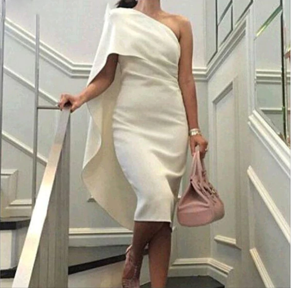 One shoulder Satin Cocktail Dresses Party Dress