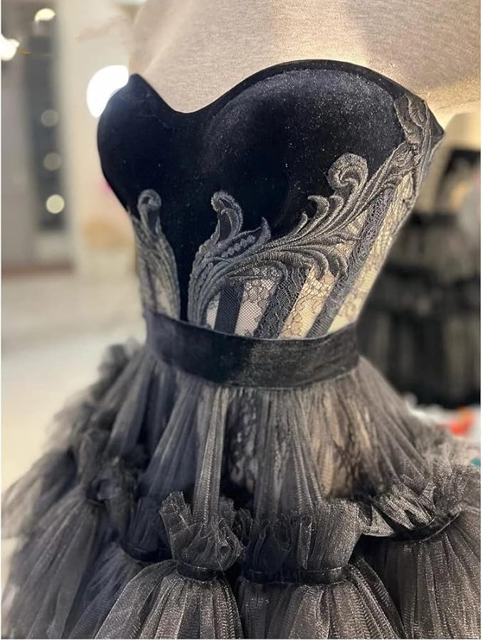 Lace Applique Prom Dresses Tiered Homecoming Dresses