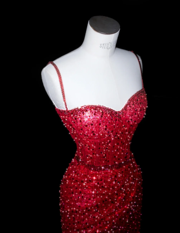 Mermaid Red Sequin Prom Party Dress Shiny Sexy Evening Dress Birthday Outfit