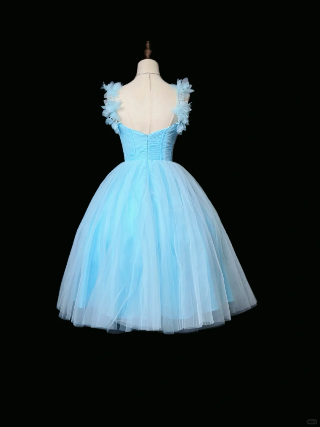 Simple Blue Tulle A Line Homecoming Dress Short Cocktail Dress