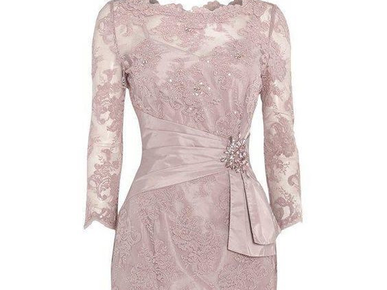 Glamorous Crystal Knee-length Homecoming Dress Bridal Of Mother Dress Lace Formal Party Dress