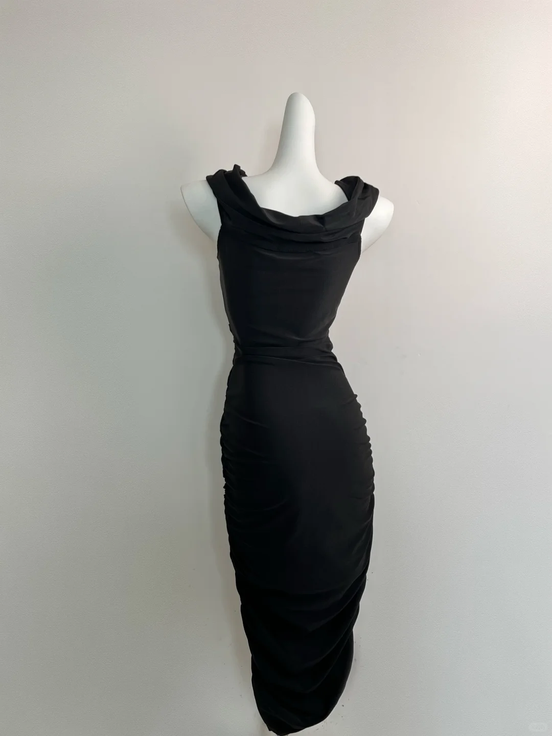 Sexy Black Sheath Pleated Party Dress Cocktail Dress
