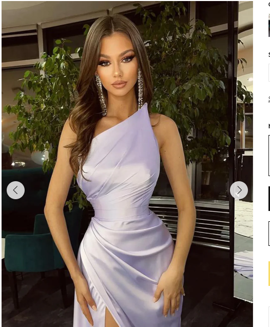 Simple Long One Shoulder Slit Mermaid Prom Dresses