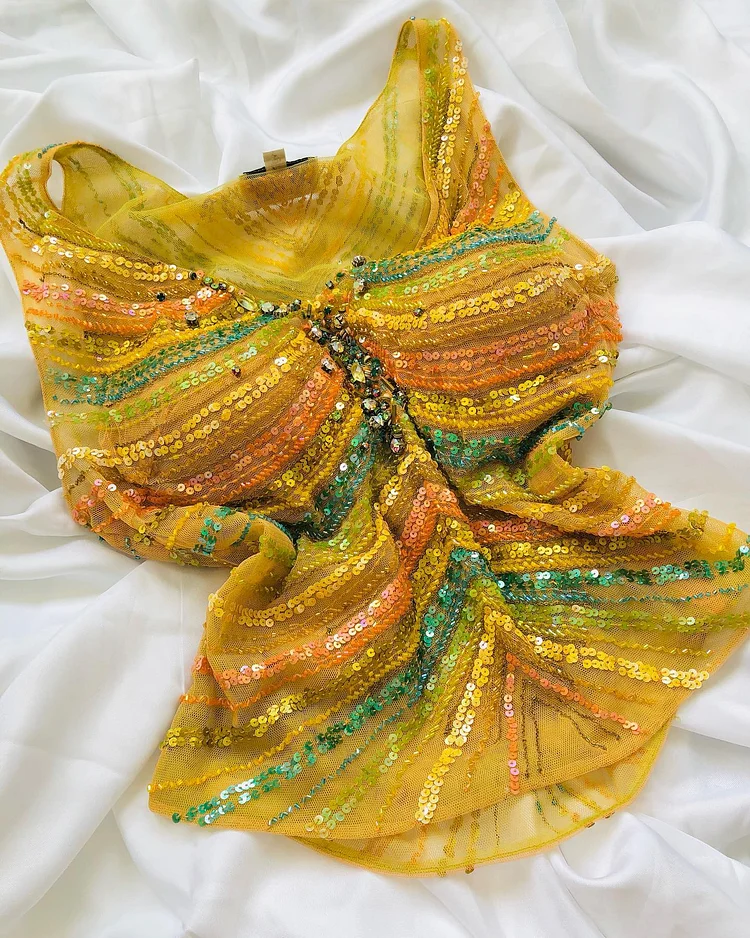 Gorgeous Sequin Chiffon Party Evening Dress,Two-Piece Prom Dress