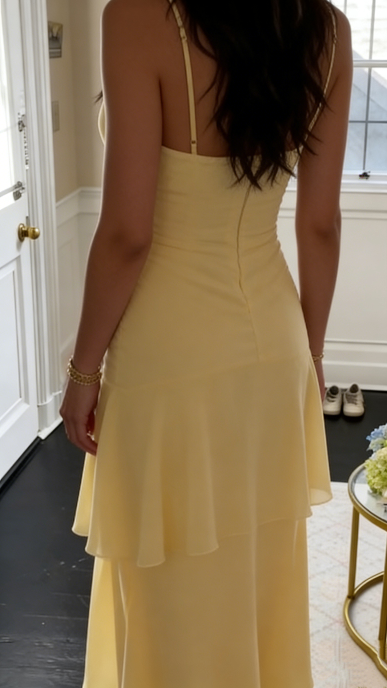 Yellow Fashion Long Prom Dress Evening Party Dresses