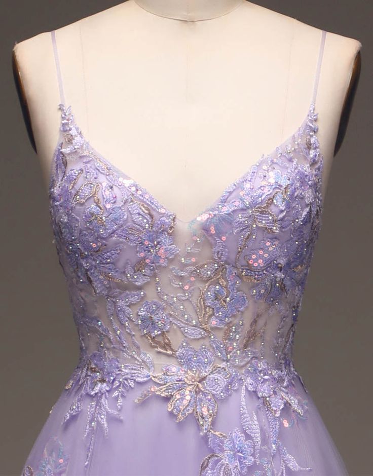 Romantic A-Line Long Glitter Prom Dress With Appliques