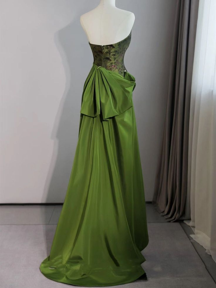 Vintage Green Sweetheart Prom Dress Strapless Mermaid Evening Dress Party Gown