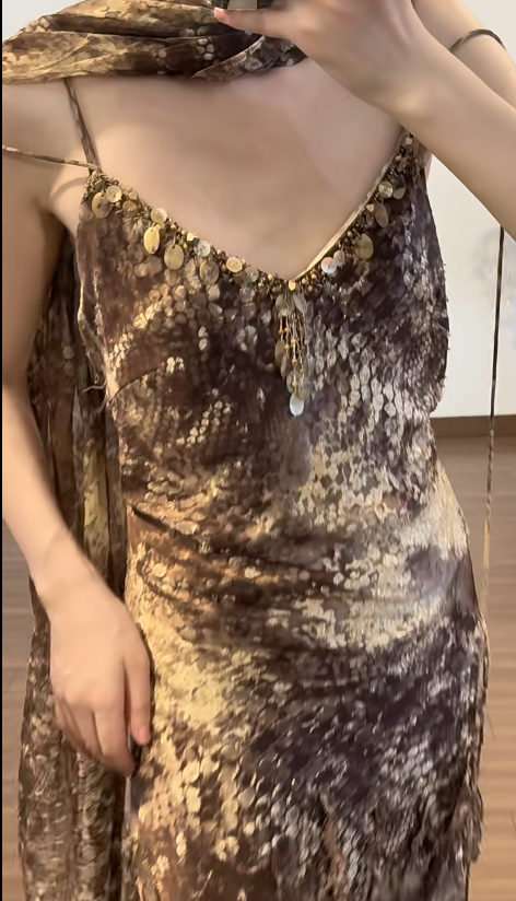 Vintgae Prom Party Dress Chiffon Evening Dress Birthday Outfit