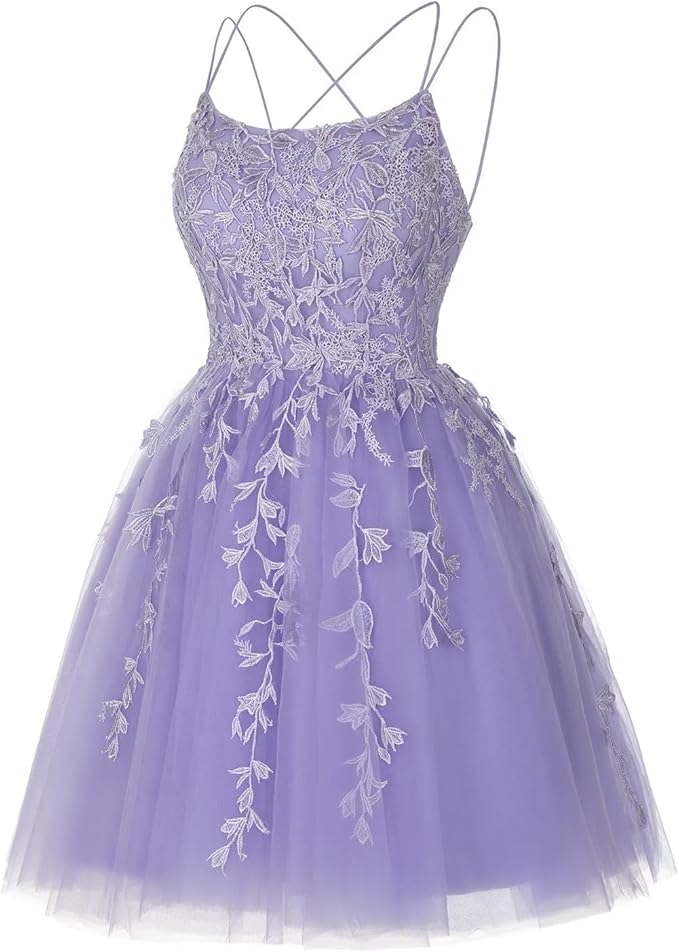 Pretty short A-line yellow homecoming dress with spaghetti straps