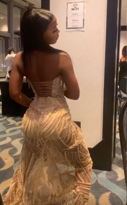 Sexy Gold Long Prom Dress Evening Party Dresses With Slit