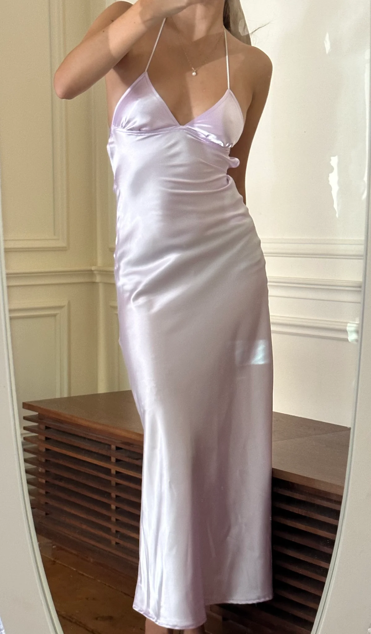 Sexy Backless Spaghetti Straps Party Evening Dress Lavender Prom Dress