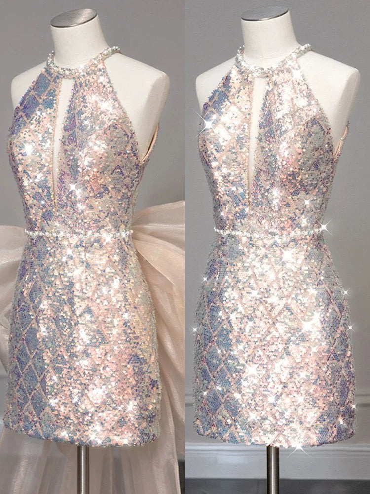Elegant Mermaid Straps Long Sequin Prom Dress