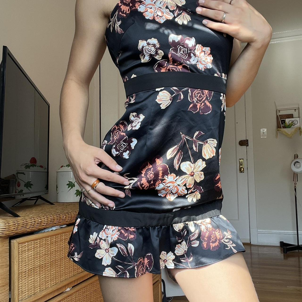 Black Satin Print Floral Sheath Sexy Cocktail Dress Vintage Formal Graduation Homecoming Dress