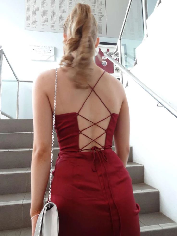 Simple Mermaid Sweetheart Neck Burgundy Long Prom Dresses with High Slit
