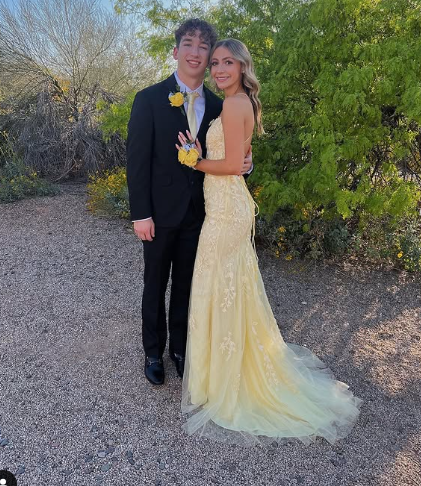 Sexy Yellow Lace/Tulle Long Prom Dresses,Evening Dresses,Winter Formal Dresses