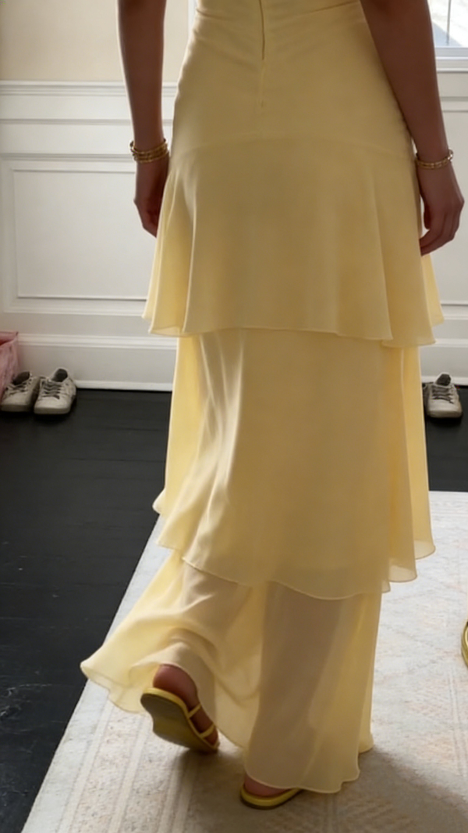 Yellow Fashion Long Prom Dress Evening Party Dresses