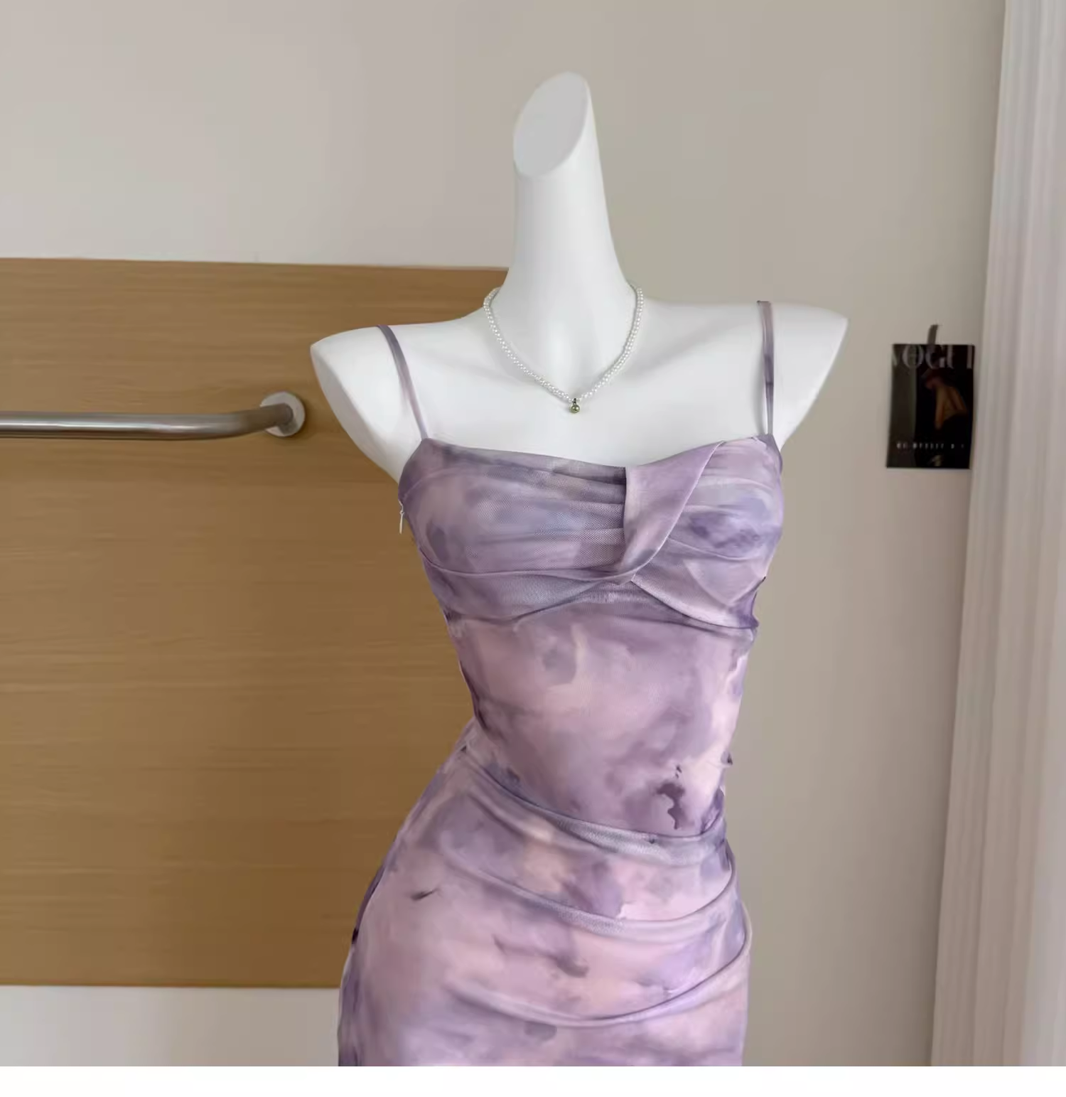 Pink Floral Suspender Dress Sexy Waist Beautiful Long Vacation Dress