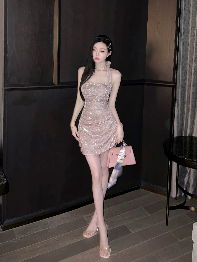 Sexy Halter Short Evening Dress Cocktail Dresses Short Birthday Party Dress