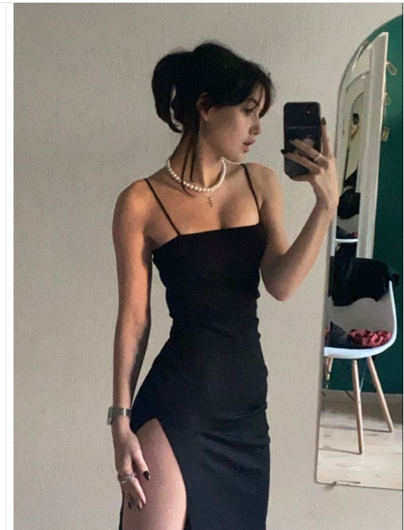 Sexy black prom dress spaghetti straps tight short prom dress
