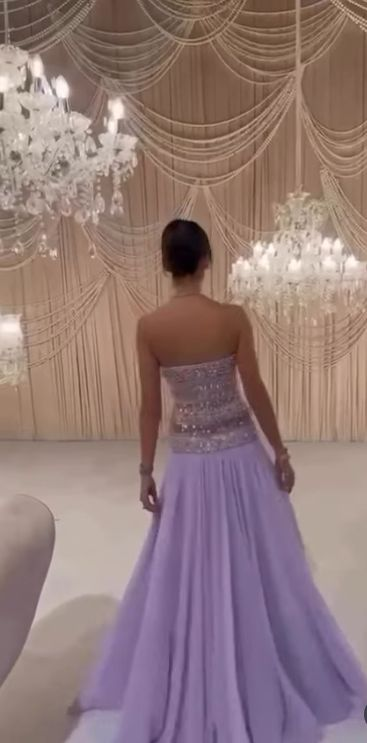Lilac Strapless Long Prom Dresses Party Dress 20th Birthday Outfits