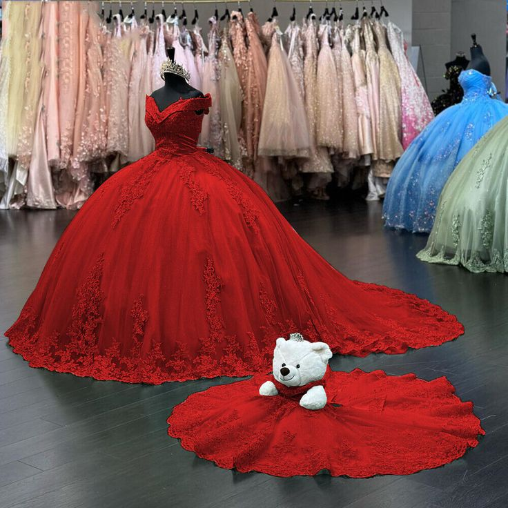 Off Shoulder Pink Sweet 16 Quinceanera Dresses Lace Birthday Ball Gown