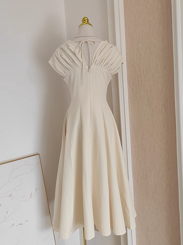Sexy A Line V neckline Satin Dinner Party Dresses Ivory Birthday Outfits