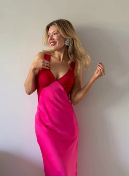 Chic Splicing V Neck Sheath Long Prom Evening Dress