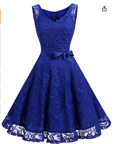 Women Floral Lace Bridesmaid Party Dress Short Prom Dress V Neck Homecoming Dress