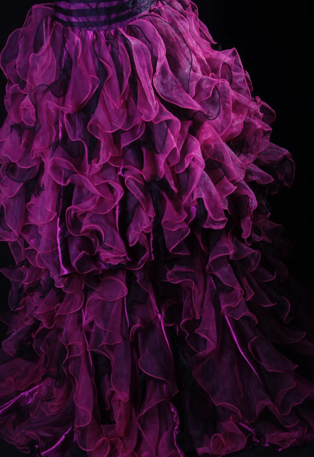 Chic Strapless Hot Pink Ruffle Multi-Layered Princess Party Dress Two-way Prom Dress
