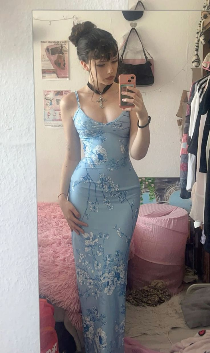 Mermaid Spaghatti Straps Light Blue Long Prom Dress Evening Party Dress