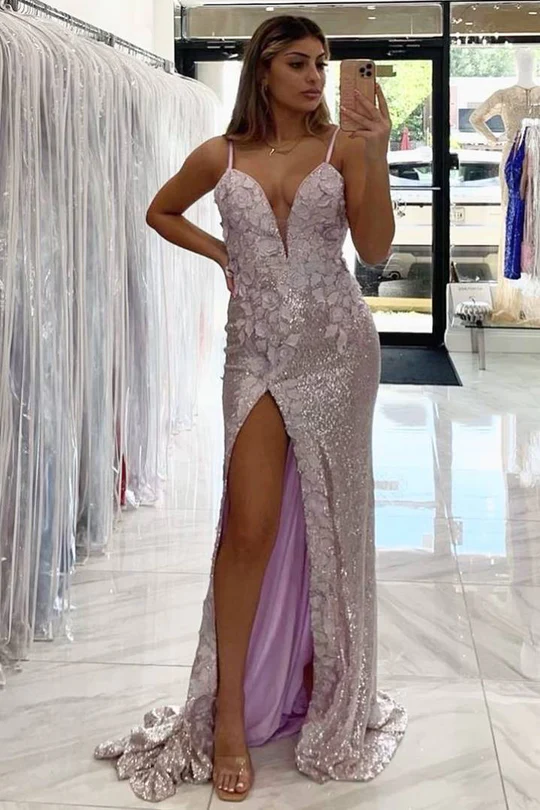 Long Prom Dresses with Appliques Formal Dresses
