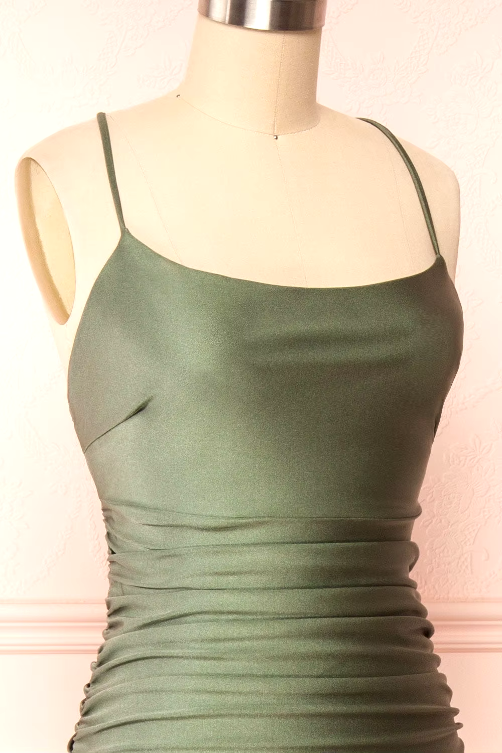 Modest Sheath Olive Green Backless Long Prom Dresses Formal Graduation Party Dress Evening Dress