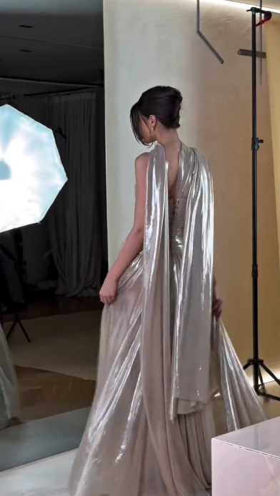 Stylish One Shoulder Satin Pleated A Line Long Prom Dress Formal Evening Dress With Scarf