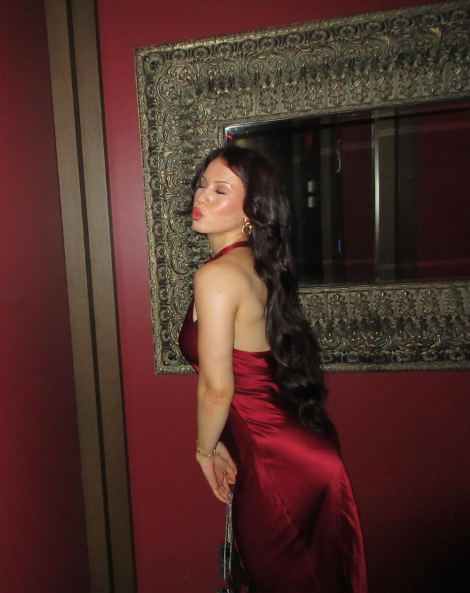 Stylish Halter Sleeveless Burgundy Sheath Long Party Dress Wedding Guest Dress