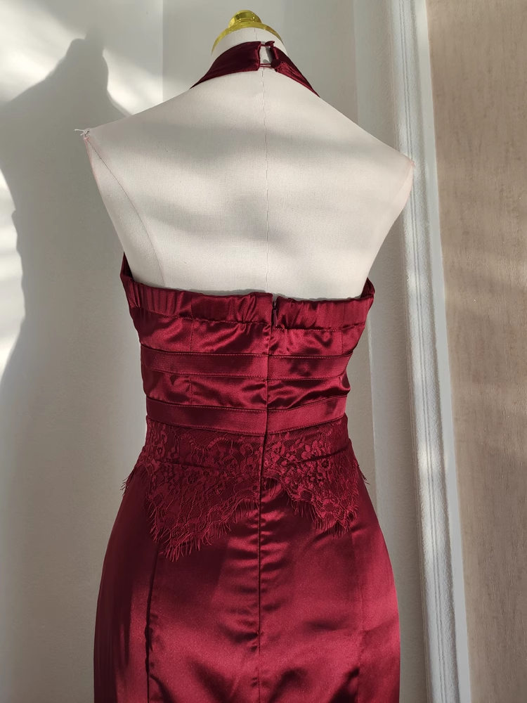 Sexy Sheath V neckline Satin Homecoming Dresses Burgundy Birthday Outfits