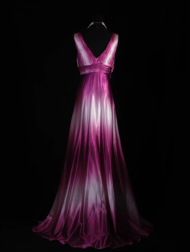 Charming Rose Red Gradient Mermaid Long Party Dress Formal 20th Birthday Dress With Beaded Floral
