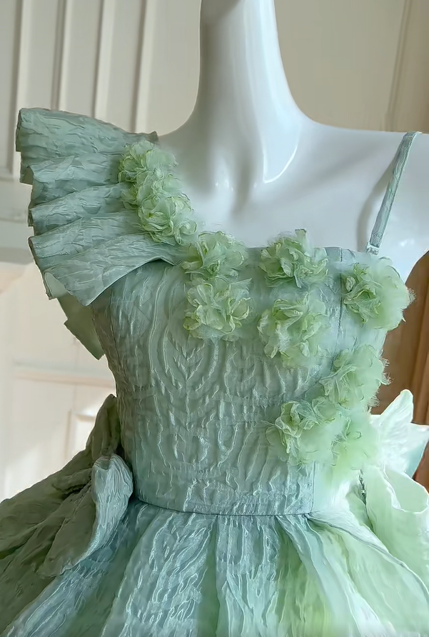 Pretty Off The Shoulder Appliques Green A Line Homecoming Dress Birthday Outfits