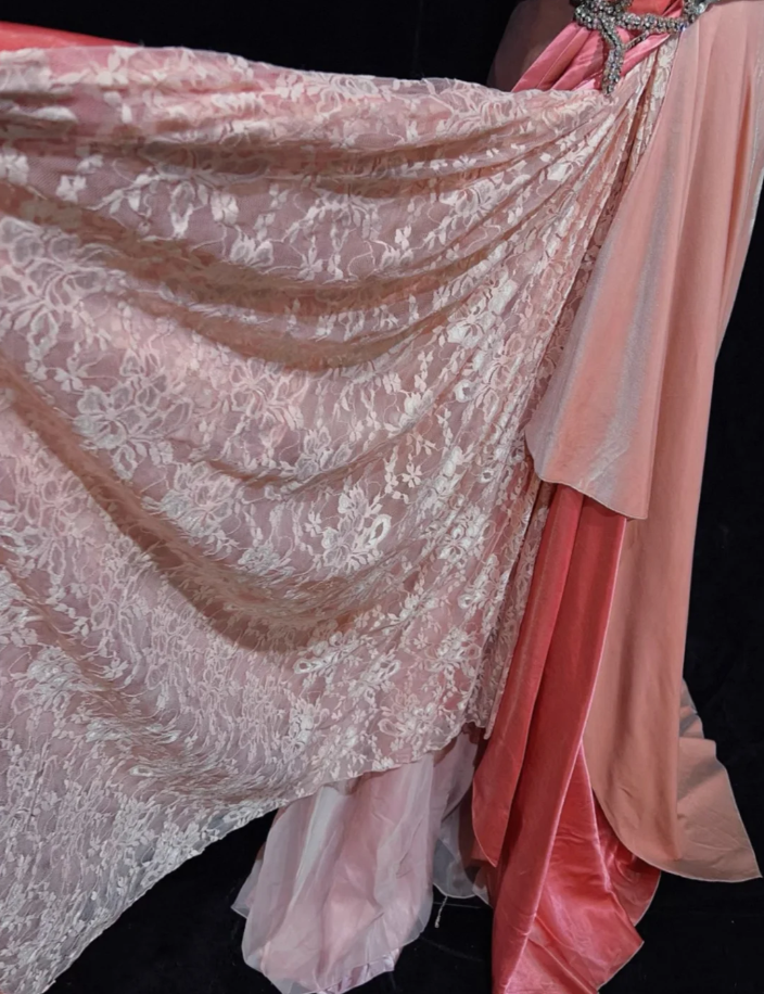 Pretty Pink Halter Satin Lace Beaded Mermaid Evening Dress Long Wedding Guest Dress