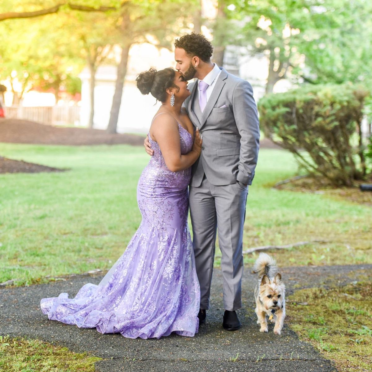 Stunning Lavender V Neck Mermaid Plus Size Prom Dress