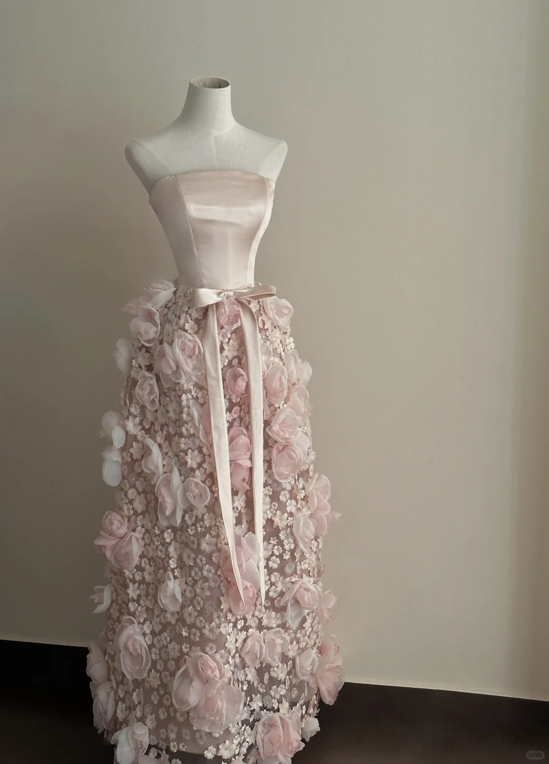 Pink Floral Long Prom Dress Sweet 16 Birthday Dress Evening Dress