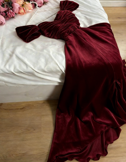 Modest A Line Strapless Silk Satin Long Pink Prom Dress Evening Dresses