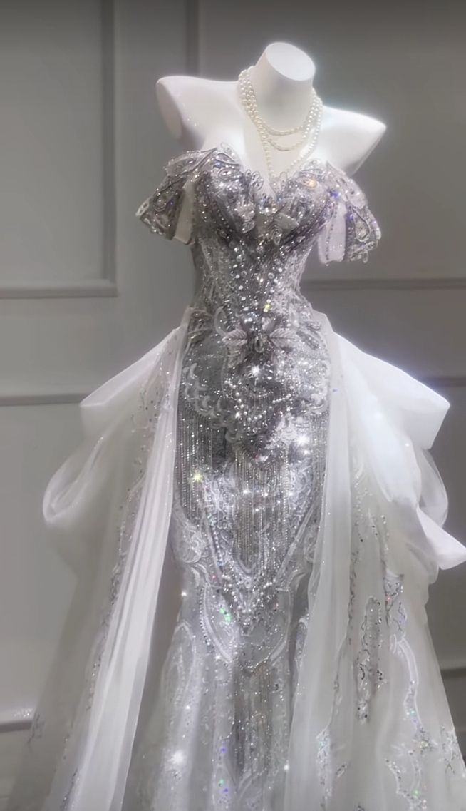 Timeless Mermaid Off The Shoulder Tulle Lace Sequin Beaded Long Wedding Dresses