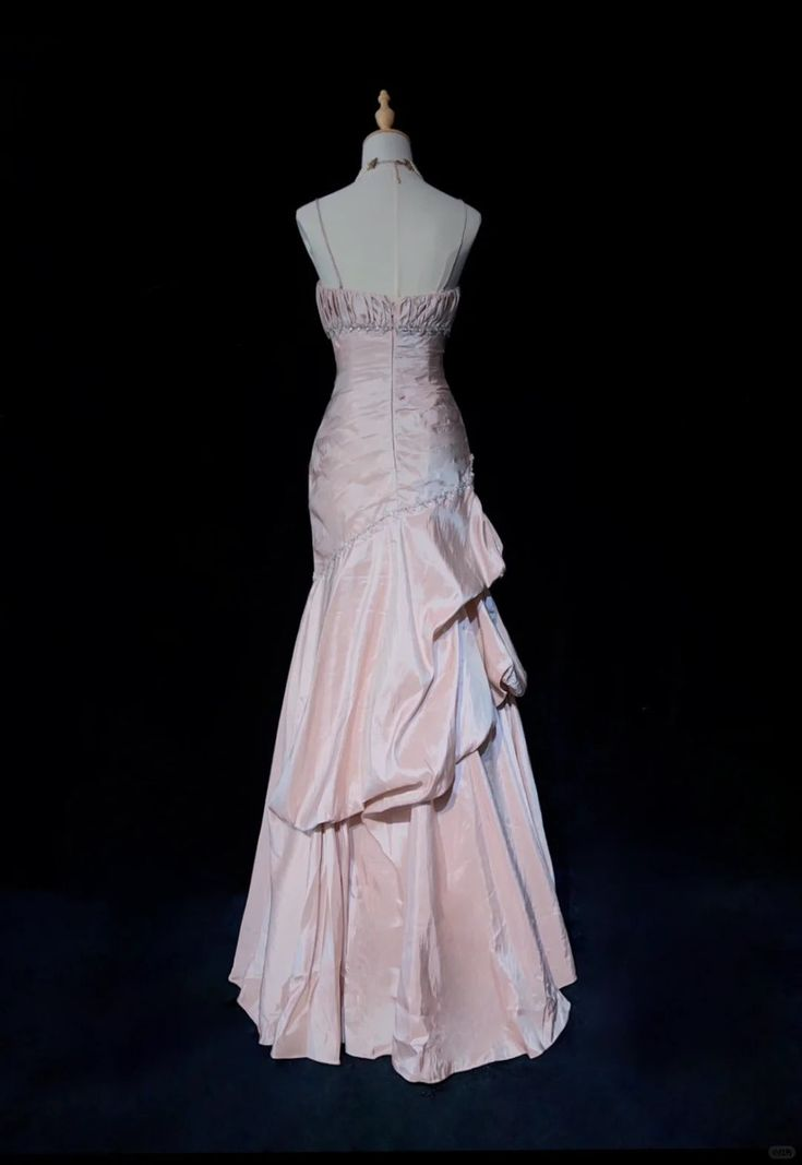 Pretty A Line Spaghetti Straps Satin Long Prom Dresses Formal Dress